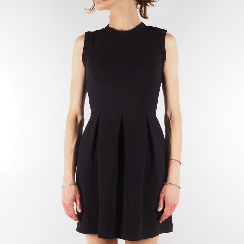 Sandro Paris R4433H black pleated mini dress size1